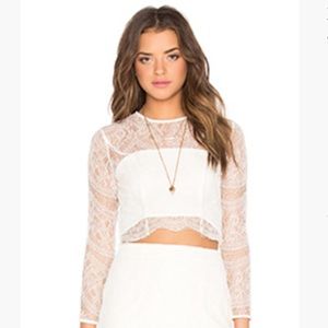 Tularosa White Lace Crop top - size 2