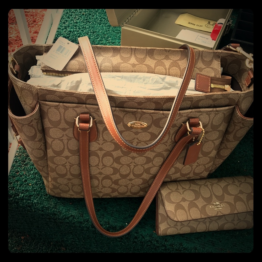 Coach multi function bag with matching wallet NWT