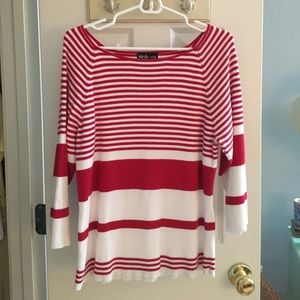 Red and white stripe nautical sweater