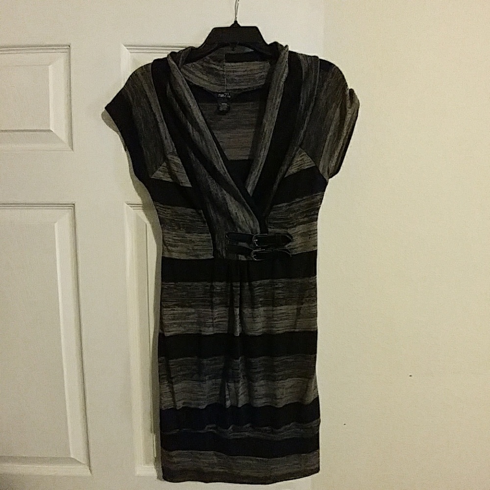 Tan and black dress