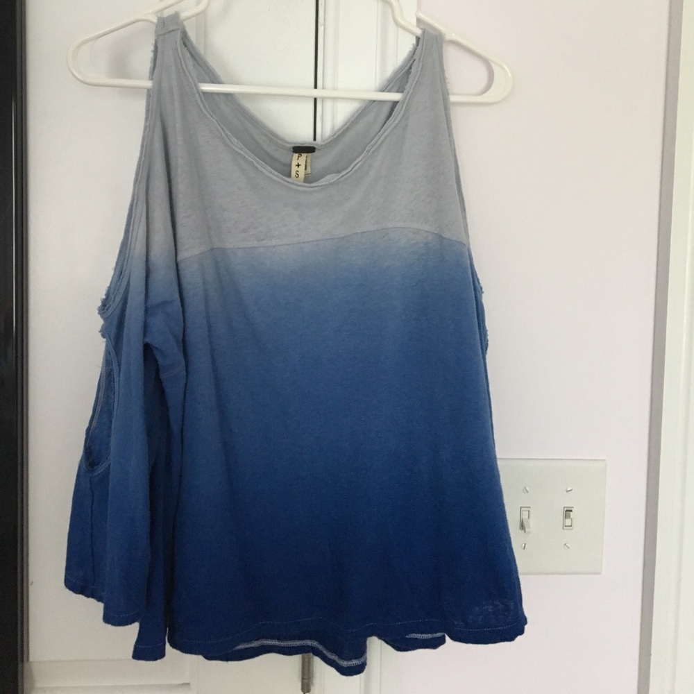 Free people cut-out shoulder tye dye top