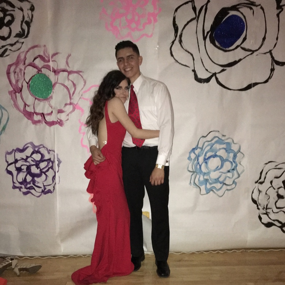 red jovani prom dress