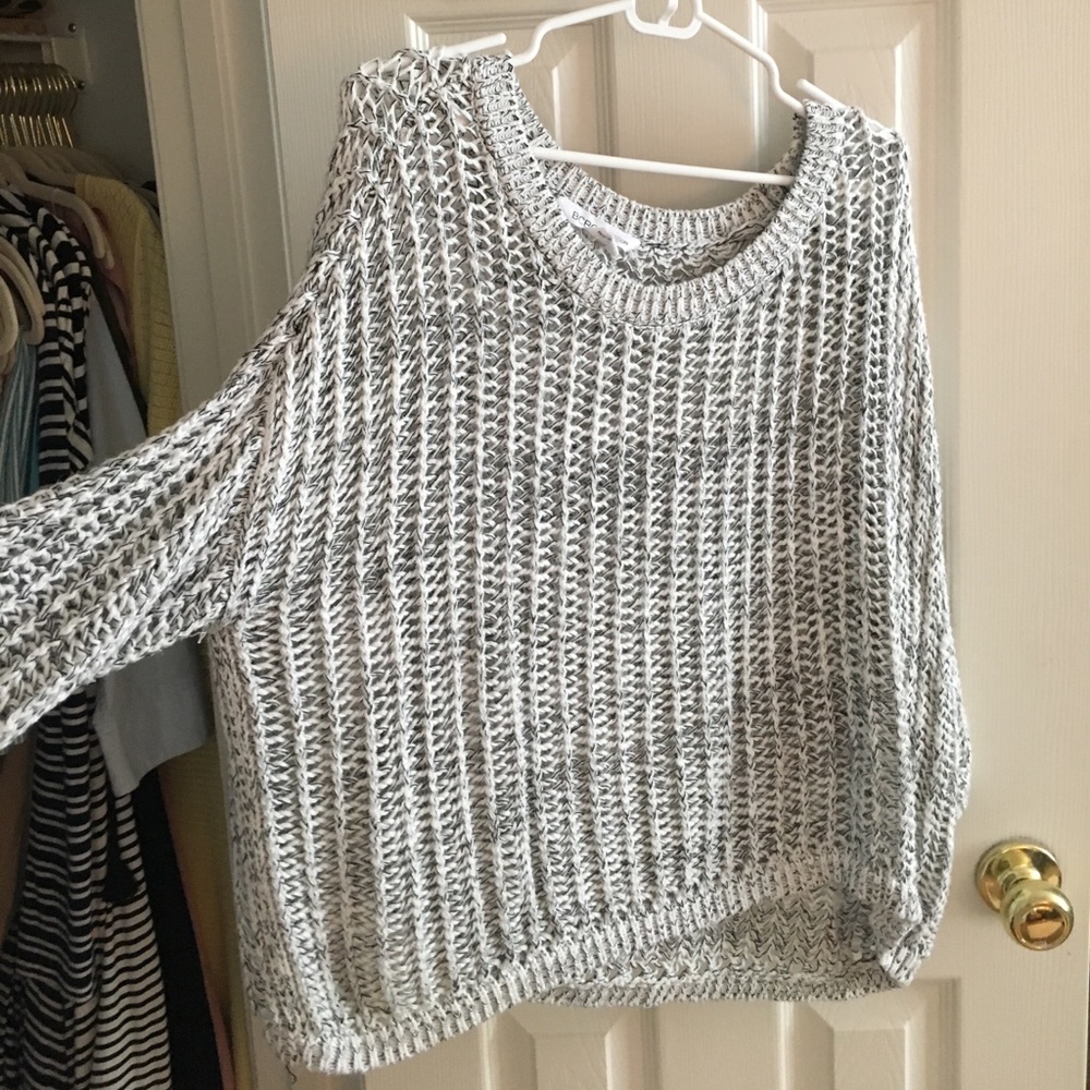 BCBGeneration open knit 3/4 sleeve grey sweater