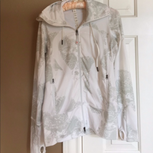 Lululemon white floral zip jacket