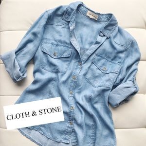 CLOTH & STONE light denim button down