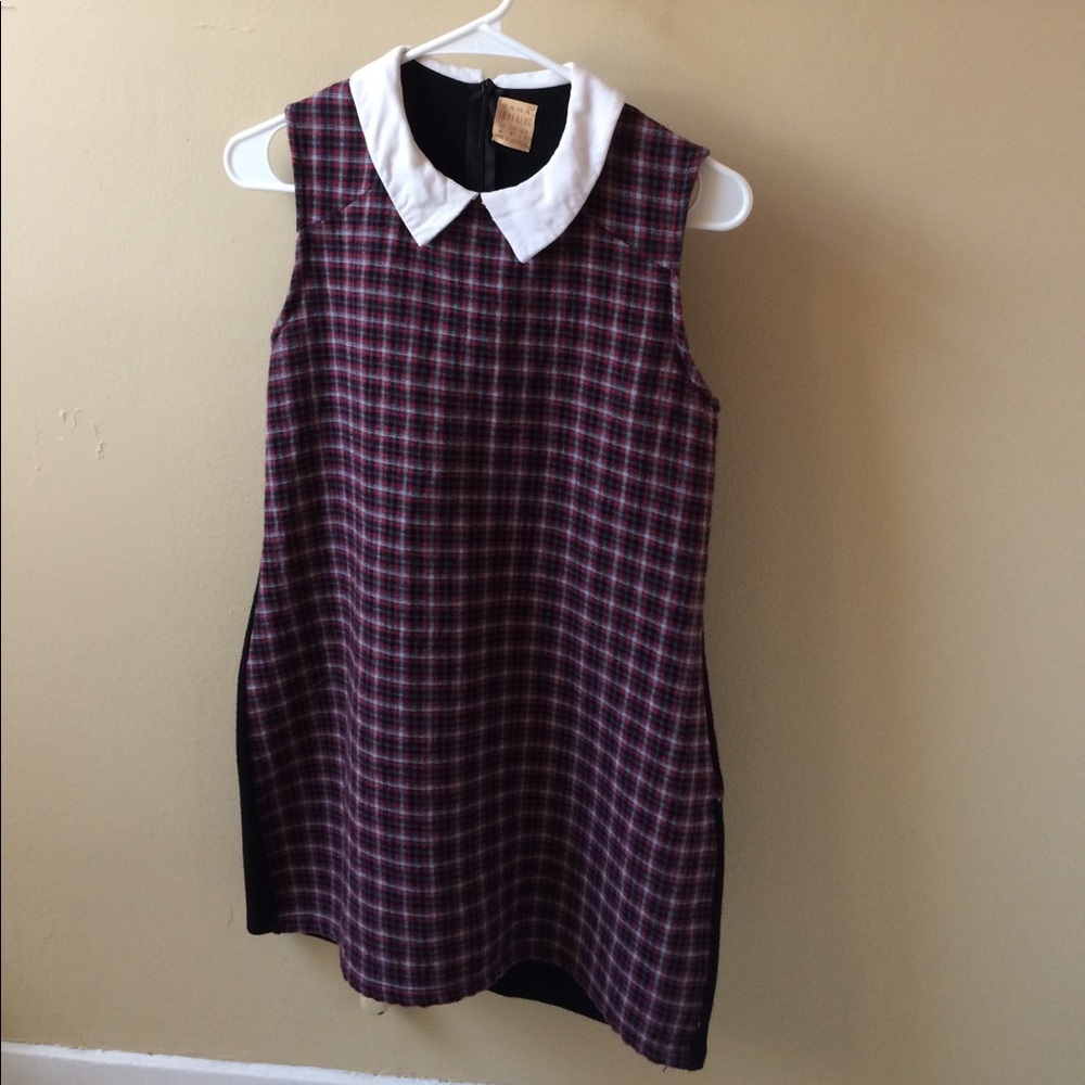 Plaid Dress with Collar