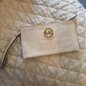 Cream Michael Kors clutch