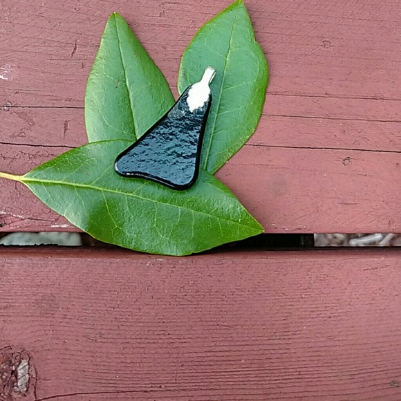 Molten glass pendant black rainbow - Picture 3 of 3