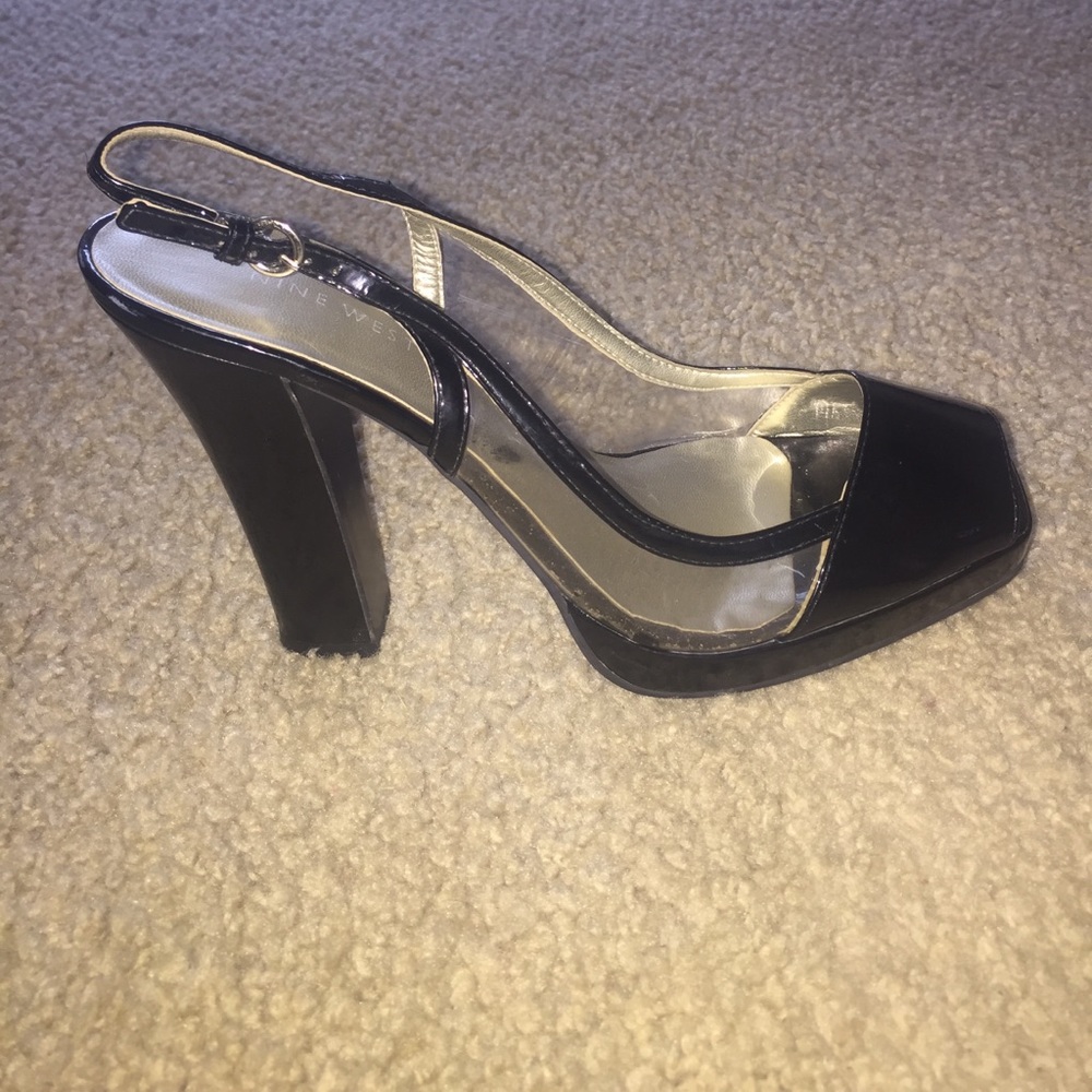 Clear and black heels from Nine West