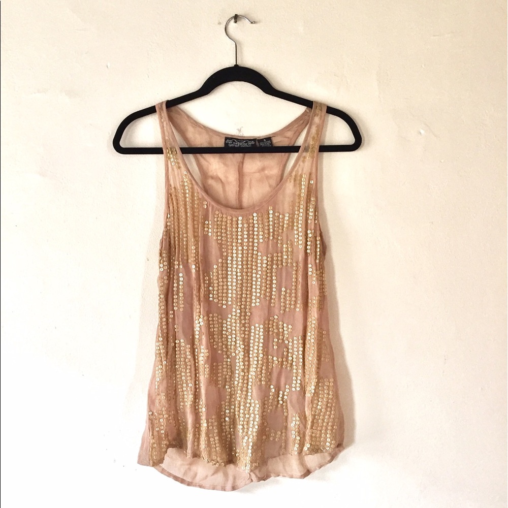 Francesca's Sequin Sheer Tank