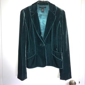 Laundry By Shell Segal Teal Velvet Blazer