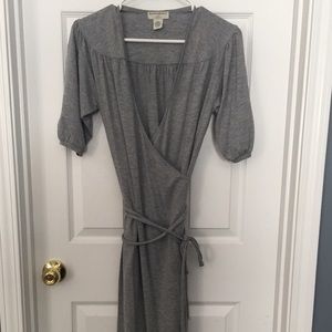 Grey Jersey Cotton True Wrap Dress