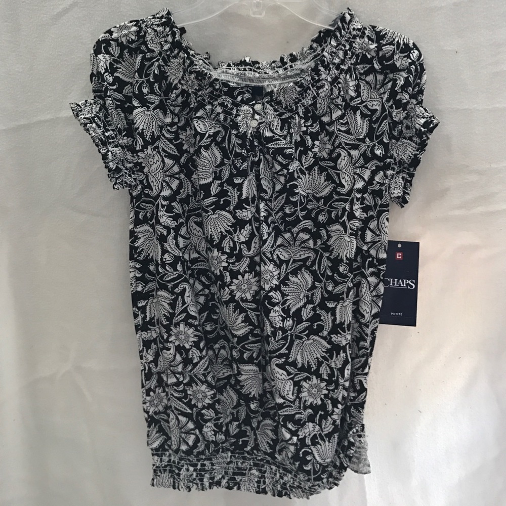 Black/White  Floral print blouse