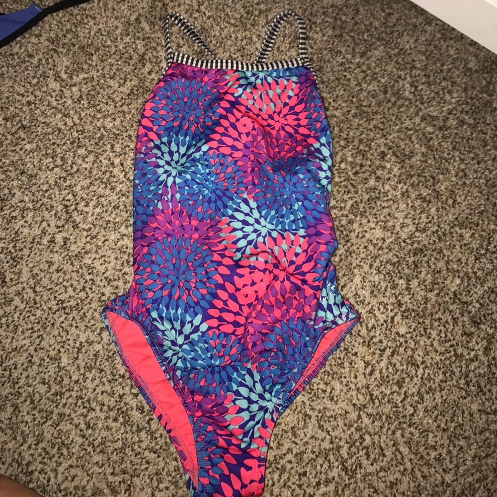 colorful one piece bathing suit