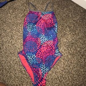 colorful one piece bathing suit
