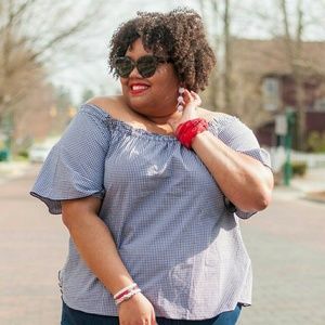 Lane Bryant Off-the-shoulder Gingham Top