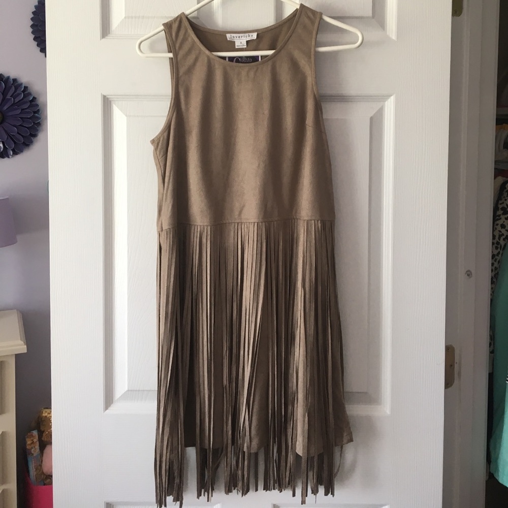 Taupe fringe dress