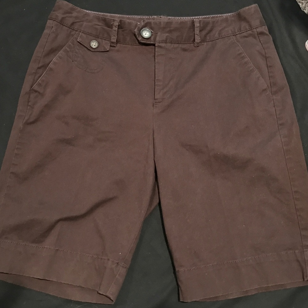 Women's brown Dockers shorts.  Dark brown
