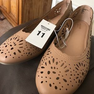 Tan Darlene Laser Cut Ballet Flats