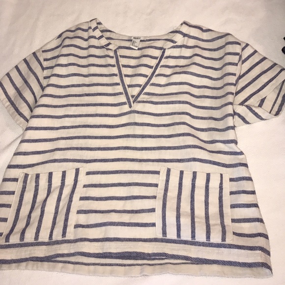 linen striped top - Picture 2 of 2