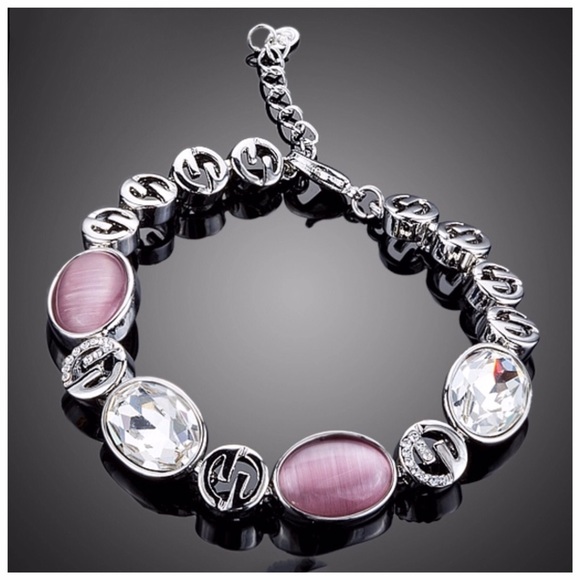 Swarovski Crystals Pink & Silver Bracelet - Picture 1 of 4
