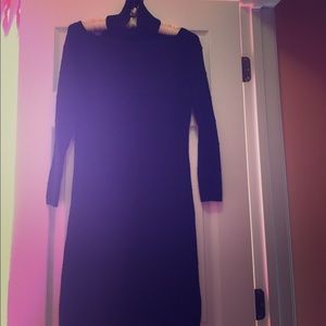 Black knee-length dress