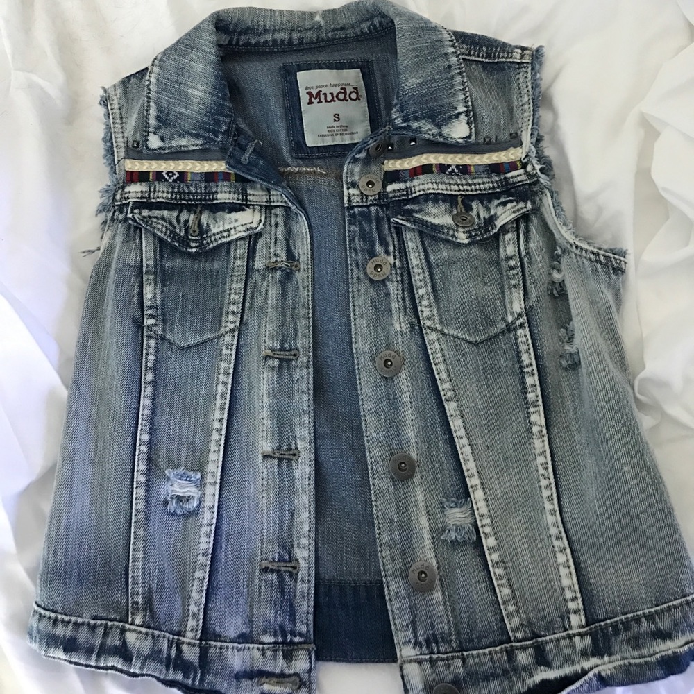 NWOT Distressed Denim Jacket