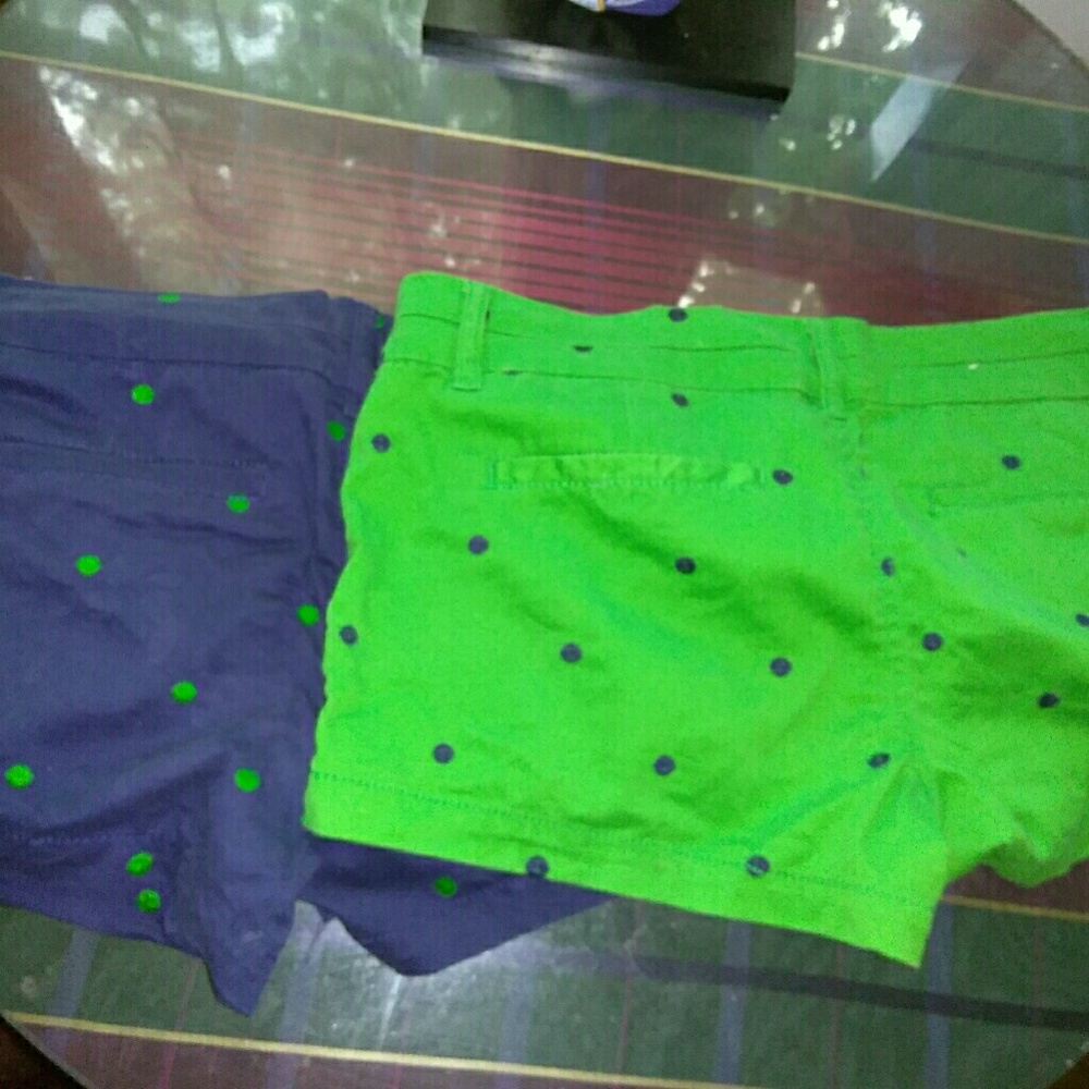 Two pair of polka dot shorts