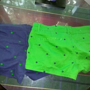 Two pair of polka dot shorts