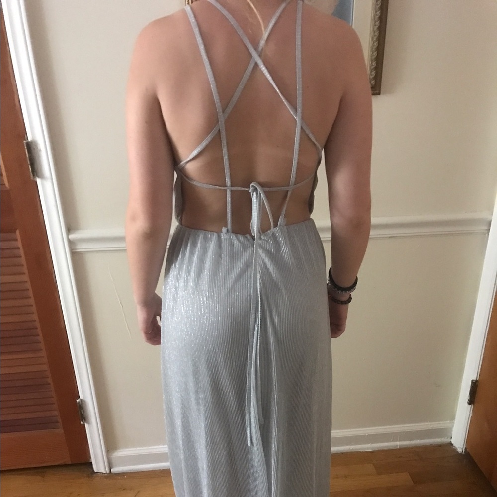 Lulu's Silver Prom Dress