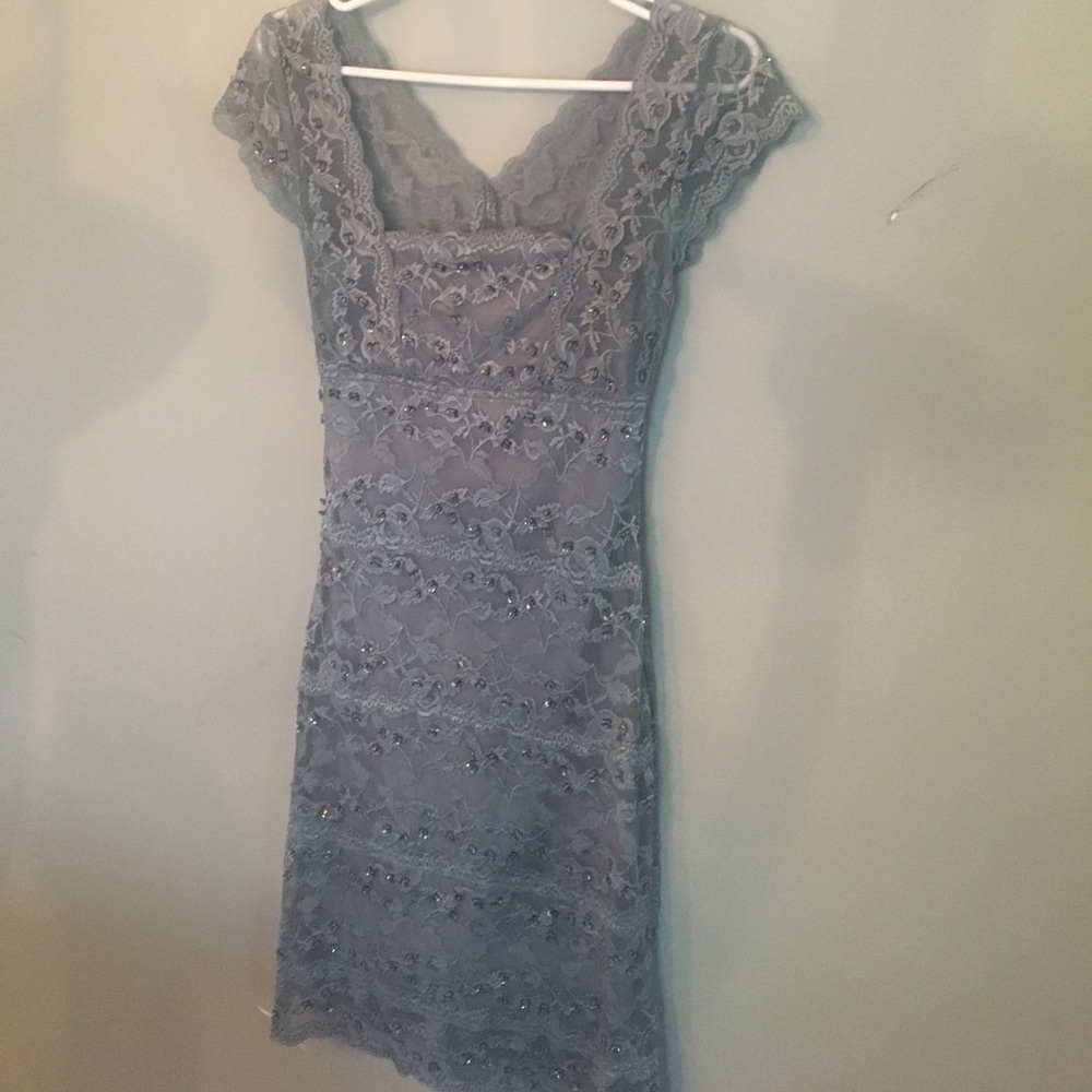 Size 2 beaded gray dress with bling.
