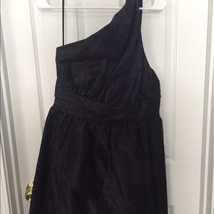 One Shoulder Navy Dress