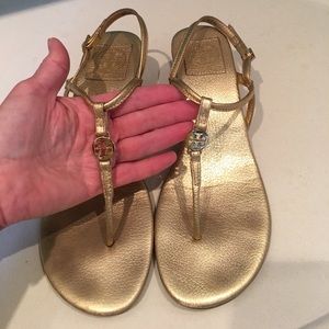 Tory Burch gold sandals