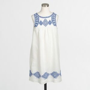 J. Crew Factory Linen Embroidered Dress