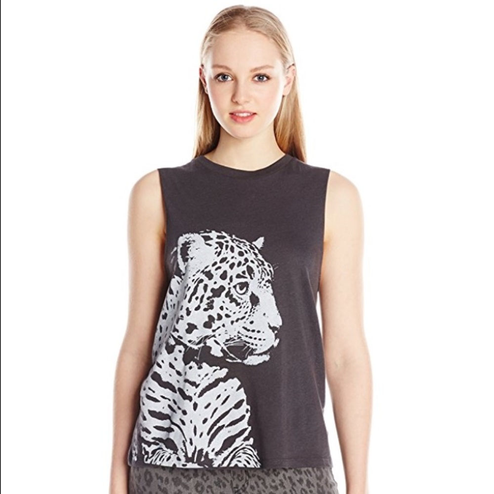 Billabong Small Faded Black Leopard Tank Top