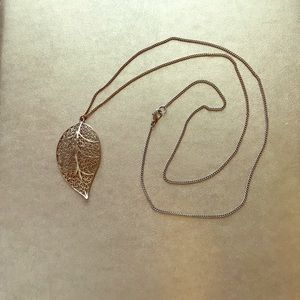 Gold leaf charm necklace