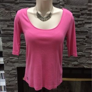 💐Donating 6/1. Polo scoop neck with 3/4 sleeves.