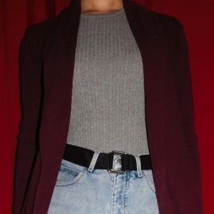 burgundy cardigan