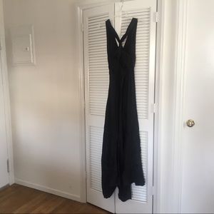100% silk black dress w/small train, Nicole Miller