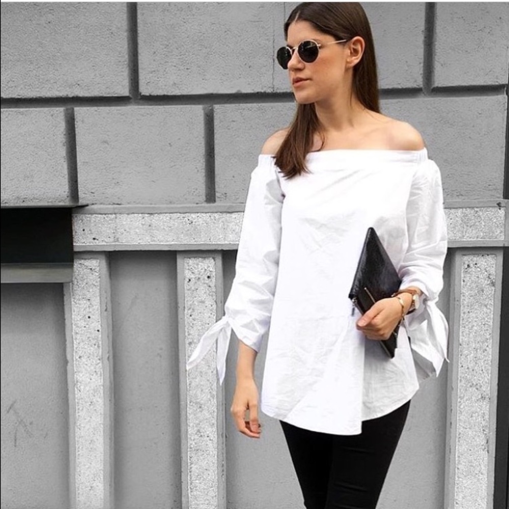 White off the shoulder top