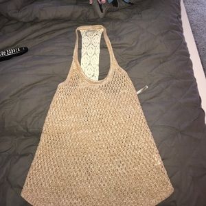 Lucky Brand Gold and White Knit Top