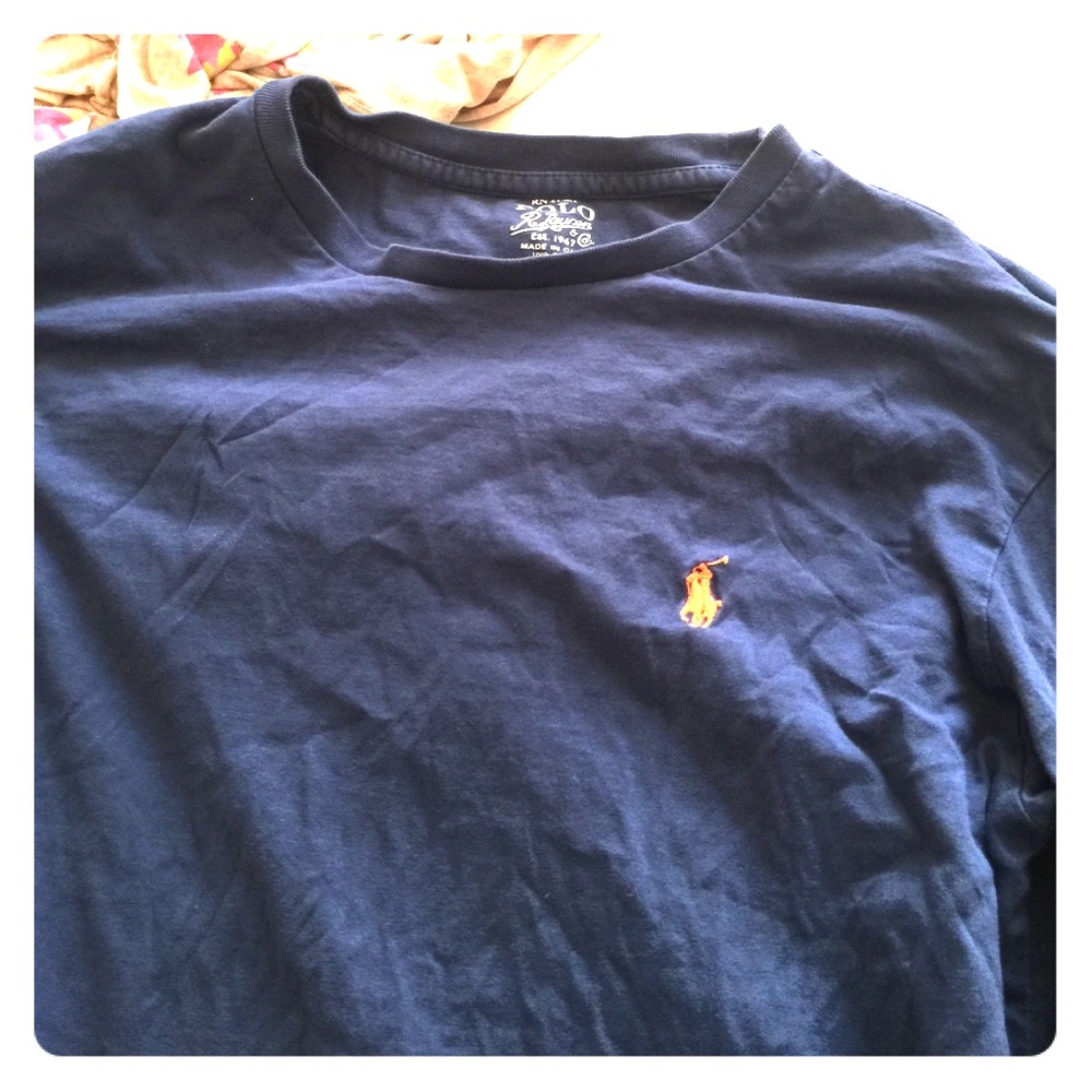 Navy polo long sleeve shirt