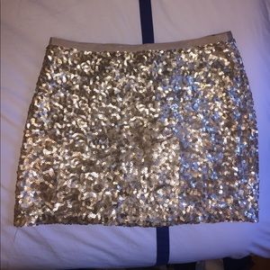 London Jean Gold Sparkle Mini Skirt