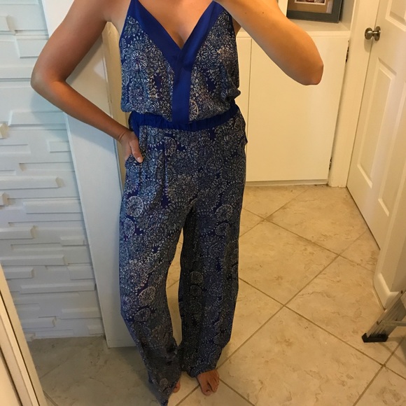 Skies Are Blue Pants - Blue patterned jumpsuit - Skies are Blue - NWT