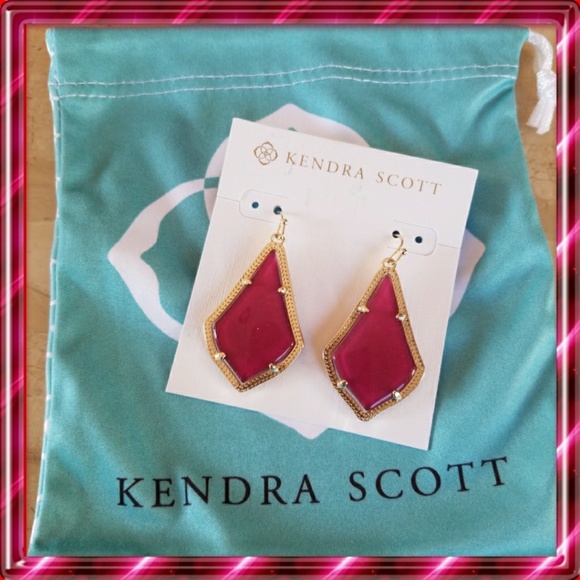 Kendra Scott Jewelry - NEW Kendra Scott Alex Earrings - Gold & Burgundy