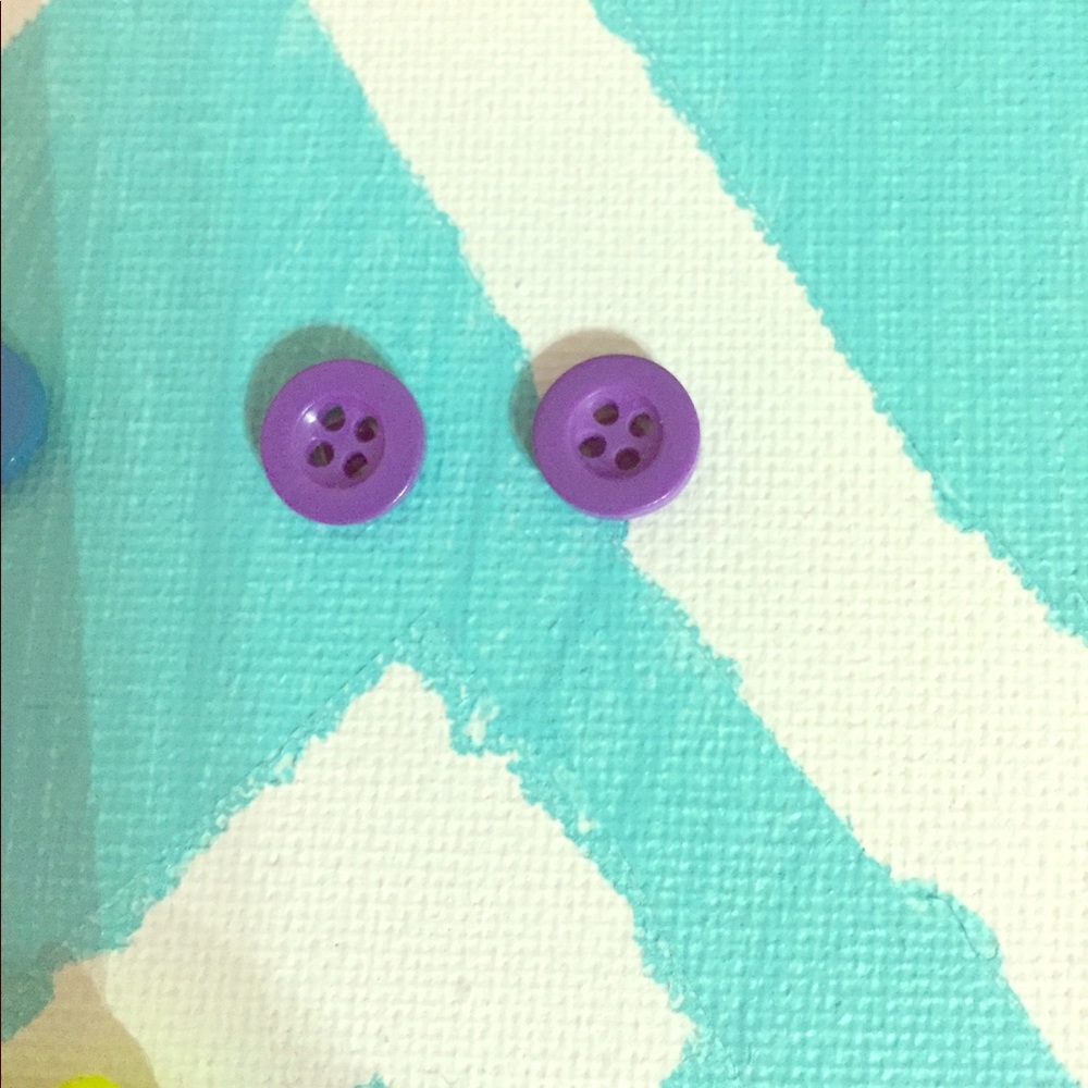 Purple button earrings