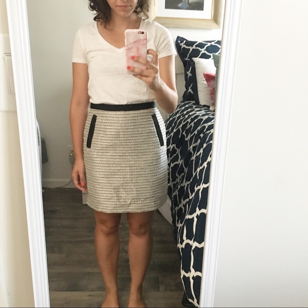 LOFT black and silver skirt