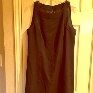 Simple black dress.  Slimming Ann Taylor