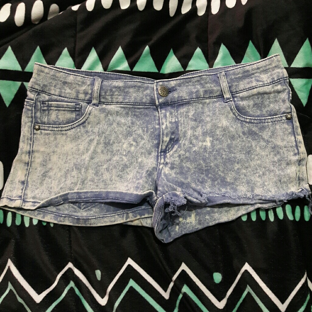 Acid Washed Denim Shorts