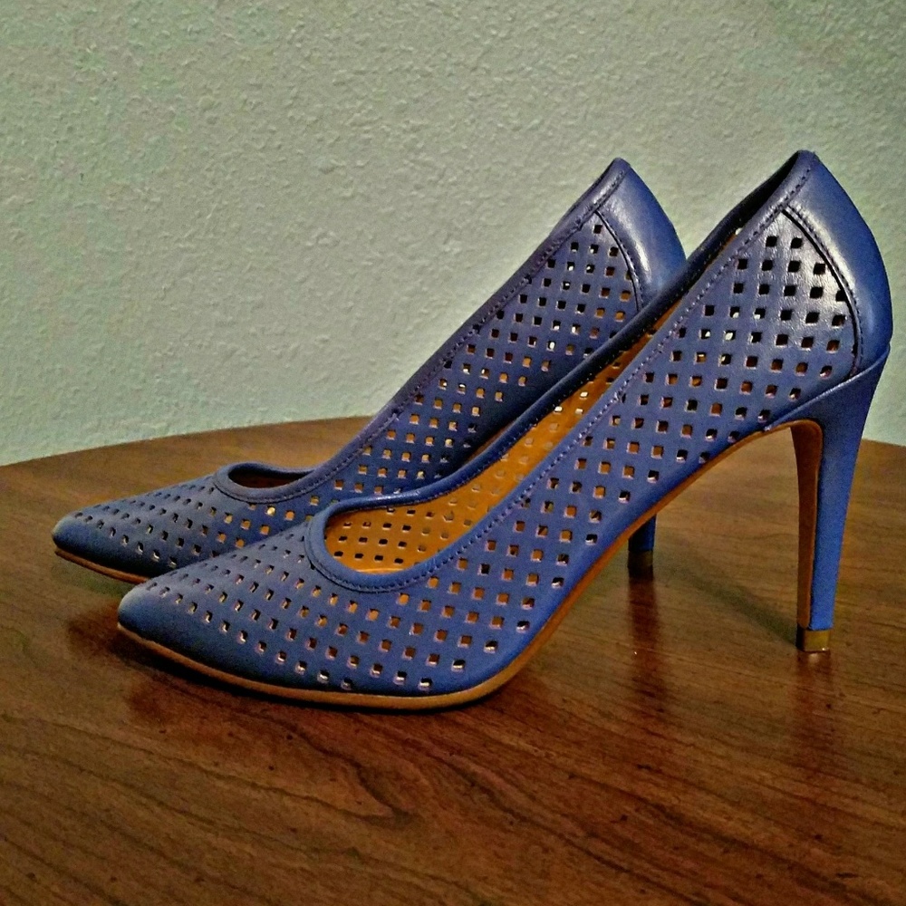 Halogen Blue Perforated Heels